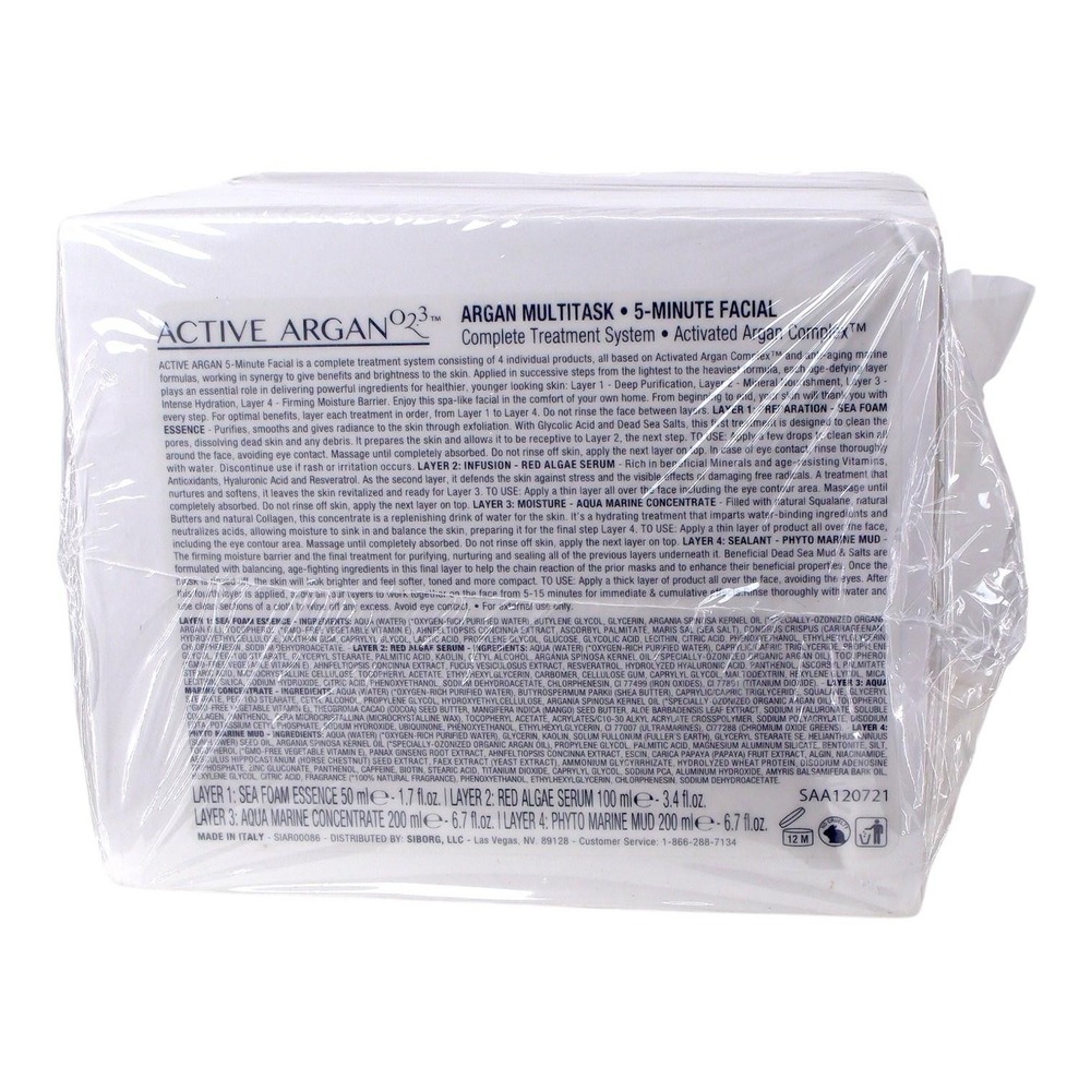 Active Argan 5-Minute Facial Anti-Aging Multitask Skin Kit made in‎ Italy SEALED